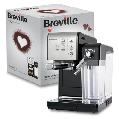 Image de Breville Prima latte II machine à café espresso, et cappuccino, pompe professionnelle 15 bars mousseur lait, argent