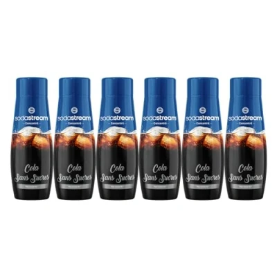 Image de SodaStream Lot de 6 Concentrés Cola Sans Sucres pour Machine à Eau Pétillante et Soda Préparez jusqu&#039;à 9 Litres en Quelques Secondes, 440ml