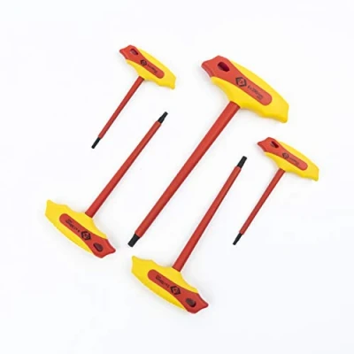 Image de C.K T4422 set Jeu de 5 clés six pans mâle VDE à poignée en T 6 hexagonales Kit isolée