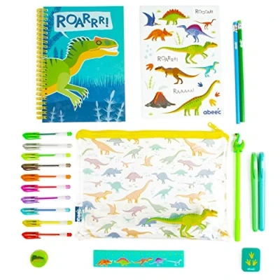 Image de abeec Ensembles de papeterie et trousses à crayons, coloris assortis, Ensemble dinosaure