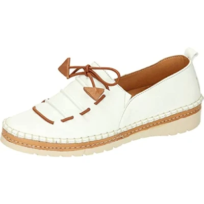 Image de Manitu Chaussons pour Femme Mocassin, Blanc, 41 EU