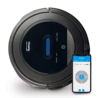 Image de H.Koenig SWRC110 Robot aspirateur wifi+ / robot/fonction balai Watermob plus/contrôlable avec application/mur virtuel/détection de pièce 100 minutes d&#039;autonomie/noir