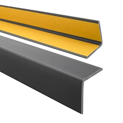 Image de Quest Cornière PVC 40x40mm Baguette d’Angle de Protection, profilé autoadhésif Protection et rebords, Souple Autocollant Gris foncé, 110cm