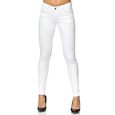 Image de Elara Jean Extensible Femmes Push Up Ceinture Élastique Chunkyrayan Y5110 White 48 (4XL)