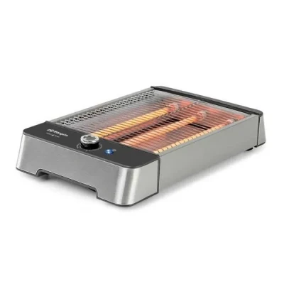 Image de Grille pain horizontal Orbegozo TO 2030 en acier inoxydable de 600 W avec 6 positions grillage, permet griller tout type