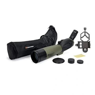 Image de Celestron Ultima 80 Lunette d&#039;observation coudée Oculaire zoom 20 60x Optique multicouche pour l&#039;observation des oiseaux, la faune, les paysages et chasse Comprend un étui de transport souple