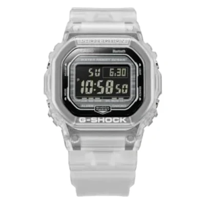 Image de Casio Montre Quartz Homme 42.80mm avec Cadran Noir Digitale et Bracelet en Plastic/Resin Transparent DW B5600G 7ER
