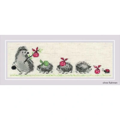 Image de RIOLIS Point de Croix Hérisson Contenu du, Coton, Multicolore, 24 x 8 0,1 cm