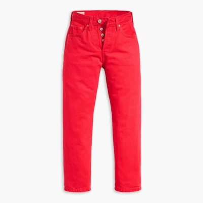 Image de Levi&#039;s 501 CROP Jean droit Script red, Femme, Taille: 25x26, red