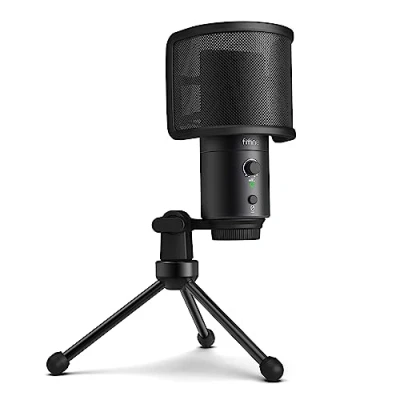 Image de FIFINE Microphone à Condensateur USB de Bureau pour Ordinateur et Mac, Micro Studio avec Filtre Anti Pop, Contrôle Gain, Bouton Silence