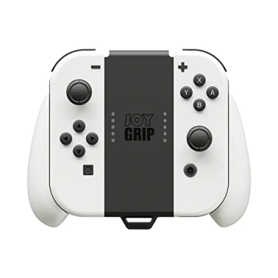 Image de Skull &amp; Co. JoyGrip for Nintendo Switch and OLED Joy Con Controller: Rechargeable Handheld Joystick Remote Control Holder with Interchangeable Grips White