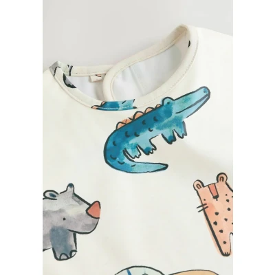 Image de Next Weaning AND Feeding Sleeved Bavoir pour enfants, Taille: 1 2a, Neutral safari animals