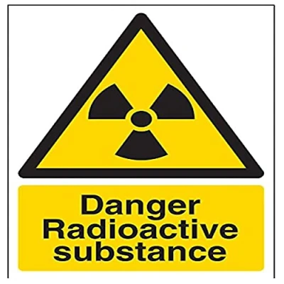 Image de vsafety Signes 6 a028an r &quot;Danger Radioactive Substance d&#039;avertissement chimique et panneau, 1 mm en plastique rigide, Portrait, 150 x 200 mm, noir/jaune