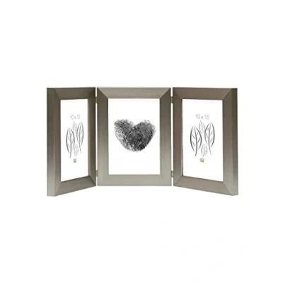 Image de Deknudt Frames S41VD1 H3V Cadre Photo Triptyque Vertical Résine Argenté 10 x 15 cm