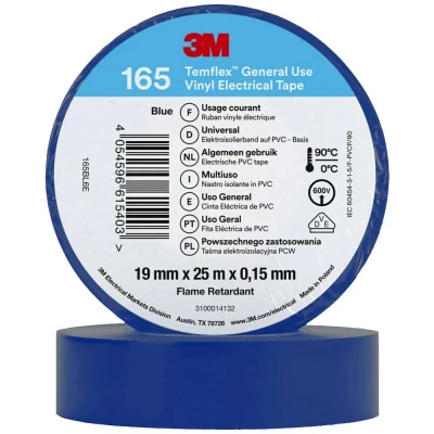 Image de 3M Temflex™ 165 165BL6E Ruban isolant bleu (L x l) 25 m 19 mm 1 pc(s)