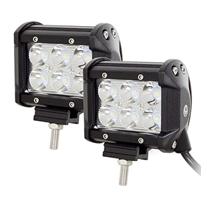 Image de AUXTINGS 4 Pouces 10.2 cm 18W Barre Lumineuse de Conduite Travail Spot LED inondation Combo Faisceau DC 12V 24V 6000K Offroad Véhicules 4x4 ATV UTVS