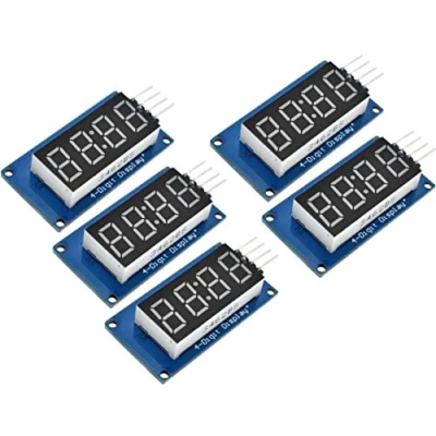 Image de TECNOIOT 5pcs TM1637 Red Anode Digital Tube LED Module &amp; Clock 7 Segment 4 Bits 0.36 inch