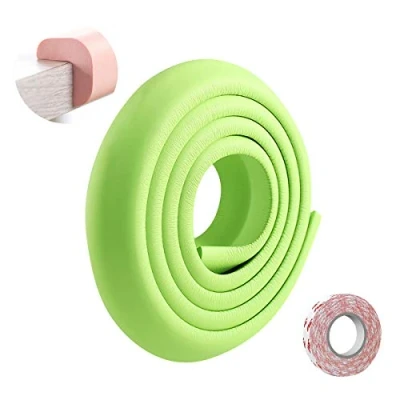 Image de SONARIN Protection d&#039;Angles et Rebords pour Bébés,2M / 6.6ft Corner Protections de bord table meubles en forme L avec ruban adhésif fort,Protections rebords(Vert)