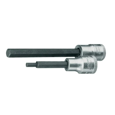 Image de GEDORE IN 19 L 7 100 Clé à douille 1/2&quot;, 1/2pouce héxagonal intérieur DIN 7422 mm Acier chrome vanadium court