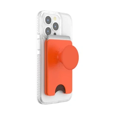 Image de PopSockets: PopWallet+ pour MagSafe Anneau Adaptateur Inclus Porte Cartes avec PopTop Interchangeable Intégré Smartphones et Coques Persimmon