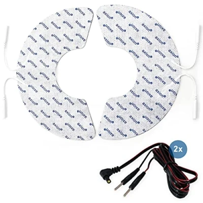 Image de 2 électrodes épaule ou deltoïde axion compatibles avec électrostimulateur Sanitas Beurer Forme arrondie pour adhérer aux muscles Antidouleur Electrostimulateur TENS EMS bouton pression 3,5mm