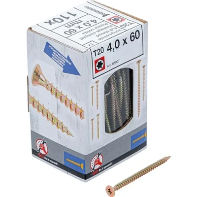 Image de BGS Diy 88007 Vis multifonctions profil en T (pour Torx) T20 4,0 x 60 mm 110 pièces