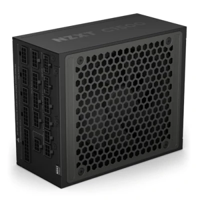 Image de NZXT C1500 Platinum ATX 3.1 Bloc d&#039;alimentation pour ordinateur de jeu entièrement modulaire et silencieux 1 500 W 80 PLUS Deux connecteurs 12 V 2x6 Mode zéro ventilateur Noir