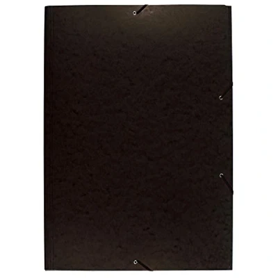 Image de Exacompta Réf. 59651E 1 chemise à élastiques pour grand format pochette 3 rabats en carte lustrée 600 g/m2 dimensions 62 x 44 cm documents au A2 couleur noir
