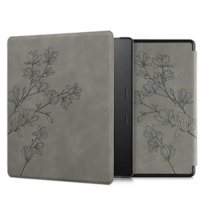 Image de kwmobileÉtui Compatible avec Amazon Kindle Oasis 10. Generation Coque Étui à Rabat magnétique tabletteeReader Similicuir Gris