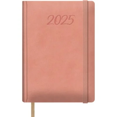 Image de Dohe SAMBA Agenda 2025 1 jour par page, format A5 (15 x 21 cm), 12 mois de janvier à décembre, couverture rigide en similicuir, planificateur espagnol, fournitures bureau rose