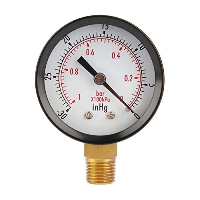 Image de Manomètre à vide 2 &quot;, pour compresseur d&#039;air eau huile gaz, support inférieur 1/4&quot; NPT MF
