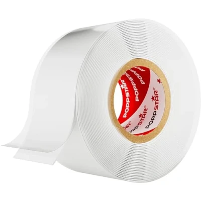 Image de POPPSTAR 1x 3m Ruban en silicone auto fusionant (auto amalgamant, vulcanisant), isolant et Bande d&#039;étanchéité (eau, air), 25 mm de large, blanc