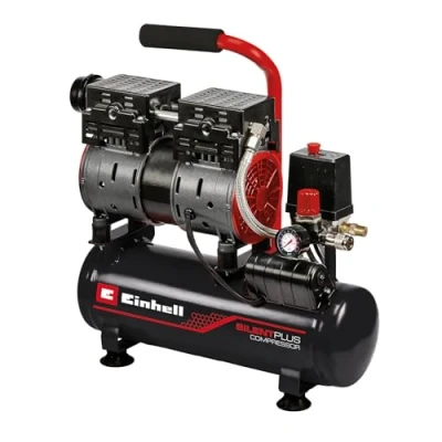 Image de Einhell Compresseur Silencieux TE AC 6 Silent (550 W, Max. 8 bar, Cuve 6L, 110 L/m, 57dB, moteur sans huile ni entretien)