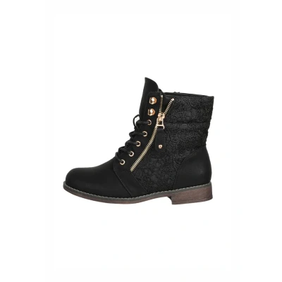 Image de Elara Herbst Bottines à lacets, Femme, Taille: 38, Schwarz Matière synthétique