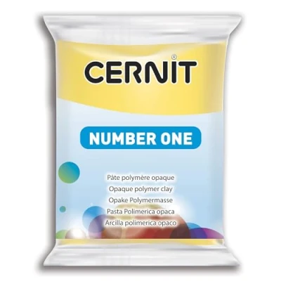 Image de CERNIT CE0900056700C Un Pain de Pâte Polymère Number one à Modeler Cuire Couleur jaune Bloc 56 g