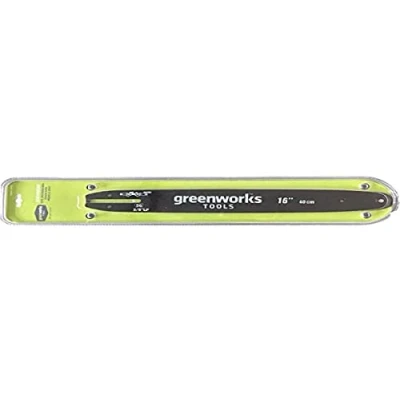 Image de Original Greenworks plaque de guidage pour tronçonneuse (guide rechange 40 cm adapté aux tronçonneuses GD40CS40 et GD40CS18 la série 40V chez Greenworks)
