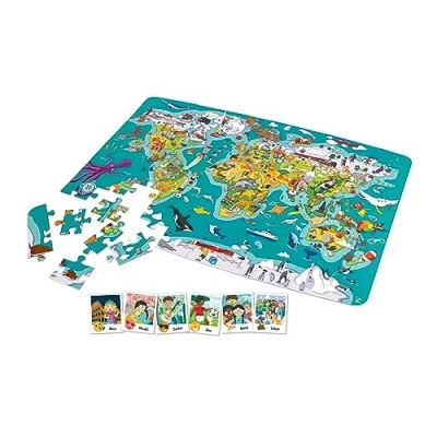 Image de Hape E1626 2 in 1 World Tour Atlas Wooden Puzzle and Boardgame