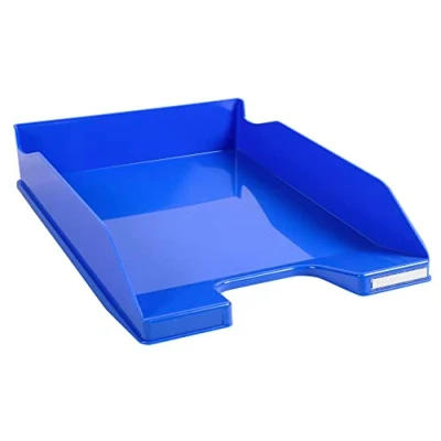 Image de Exacompta Réf. 113279D 1 corbeille à courrier COMBO MIDI dimensions utiles 34 x 25 6,5 cm pour format A4 + peut contenir 500 feuilles couleur bleu glacé glossy