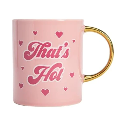 Image de FACKELMANN Paris Hilton That&#039;s Hot Tasse en céramique, 450 ml, élégante avec inscription allemand Hilton, idéale pour un usage quotidien, ne passe pas au micro ondes