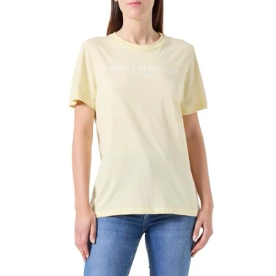 Image de Tommy Hilfiger REG CORP LOGO Tshirt imprimé, Femme, Taille: XL, Lemon zest