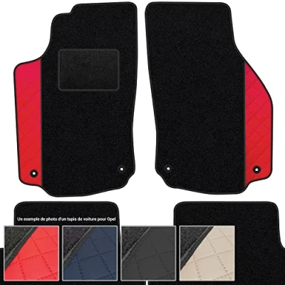 Image de Tapis de Voiture en Moquette 4 pièces Sol antidérapant pour Automobile Un Design Accrocheur Adapte pour: Opel Crossland X Depuis 2017 Rouge