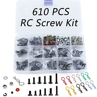 Image de Lot de 610 pièces universelles pour voiture télécommandées Assortiment vis Fixations Traxxas Axial Redcat Arrma HPI SCX10 Losi 1/8 1/10 1/12 1/16 échelle RC Voitures Camions