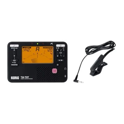 Image de Korg TM70 Métronome et Accordeur Chromatique Combinés avec Microphone de Contact Noir