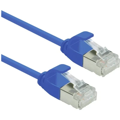 Image de ROLINE Câble Patch U/FTP DataCenter Cat.6A (Class EA), LSOH, Slim, Bleu, 0,15 m