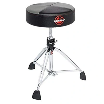 Image de Gibraltar Siège batteur 9608RQPGB, rond (Round top), Double embase, Memory Lock, noir/gris