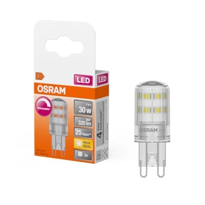 Image de OSRAM Lampe LED PIN dimmable avec culot G9, blanc chaud (2700K), 350 lumens, verre clair, paquet individuel