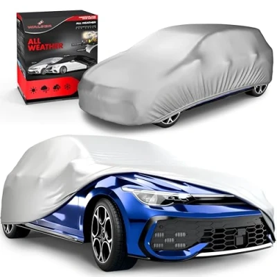 Image de Walser Bâche de Protection pour Voiture All Weather Basic, 100% imperméable, Housse Complet Taille L Argent