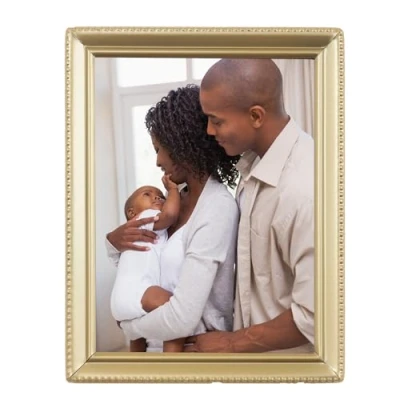 Image de Lawrence Frames Cadre photo en laiton vieilli Motif bordure de perles 4 x 5 cm