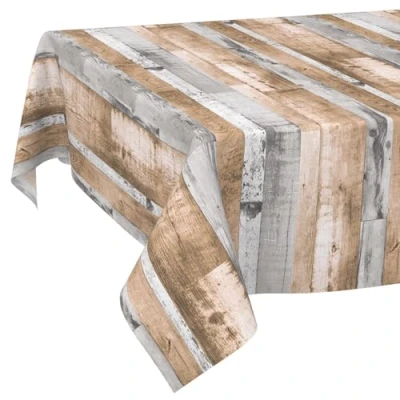 Image de Anro Rectangulaire Nappe lavable en toile cirée, 100 x 140cm, Gris/Marron