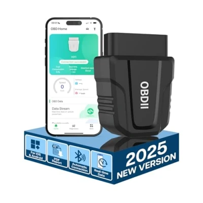 Image de Scanner OBDII Bluetooth par MMOBIEL Lecteur de Code Voiture pour iOS &amp; Android Outil Diagnostic sans Fil [2024 Version] OBDII/EOBD Témoin Check Moteur Réinitialiser/Effacer d&#039;Erreur